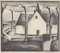 KG 1992 006
<br/>
Kerkje in St. Pancras
<br/>
<em>Dobbenburgh, Aart van (1899 - 1988)</em>